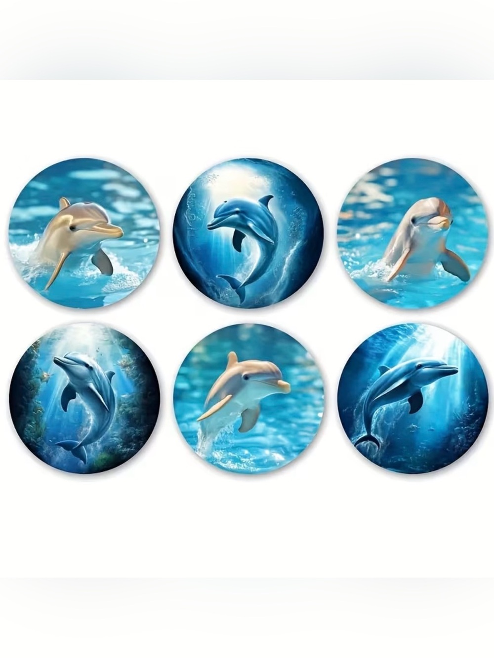 ✴️New✴️ Wooden Coaster Set of Dolphins